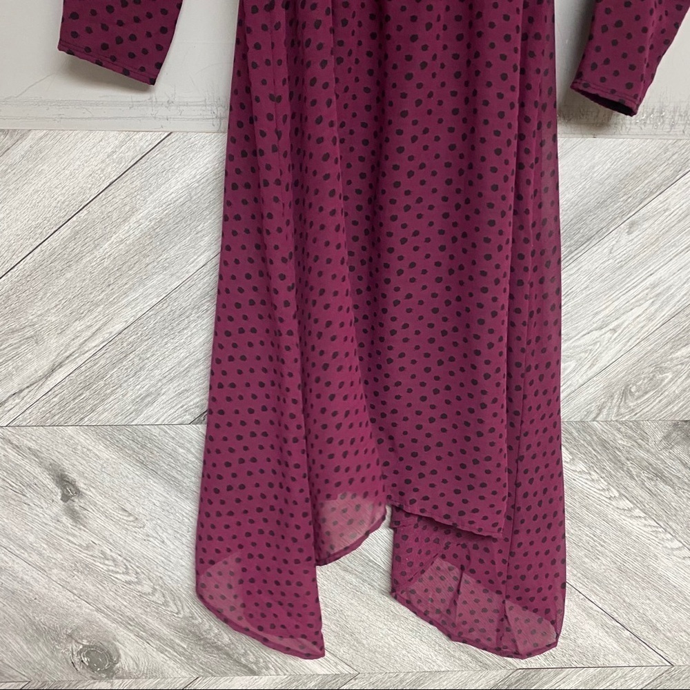 Wukogals Willow Chiffon Asymmetrical Dress Merlot - Picture 6 of 12